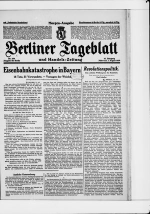 Berliner Tageblatt und Handels-Zeitung vom 01.08.1928