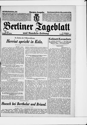 Berliner Tageblatt und Handels-Zeitung vom 03.08.1928