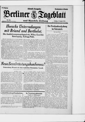 Berliner Tageblatt und Handels-Zeitung vom 03.08.1928