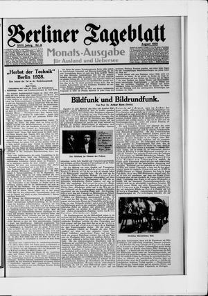 Berliner Tageblatt und Handels-Zeitung vom 06.08.1928
