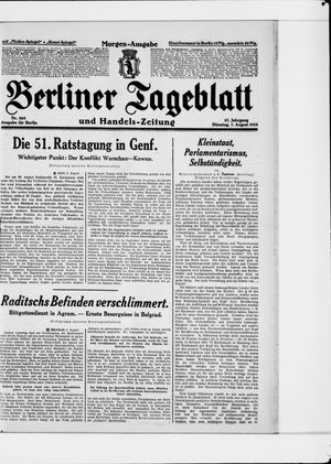 Berliner Tageblatt und Handels-Zeitung vom 07.08.1928