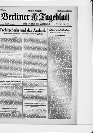 Berliner Tageblatt und Handels-Zeitung vom 07.08.1928