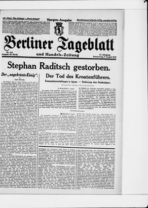 Berliner Tageblatt und Handels-Zeitung vom 09.08.1928