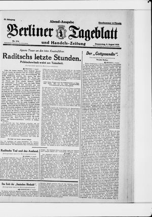 Berliner Tageblatt und Handels-Zeitung vom 09.08.1928