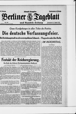 Berliner Tageblatt und Handels-Zeitung vom 11.08.1928