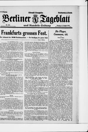 Berliner Tageblatt und Handels-Zeitung on Aug 13, 1928