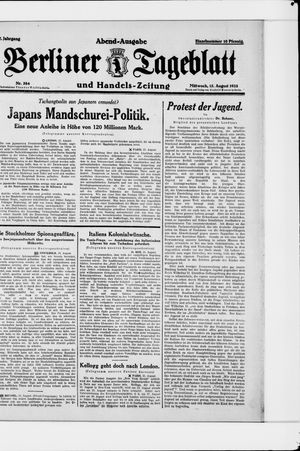 Berliner Tageblatt und Handels-Zeitung vom 15.08.1928