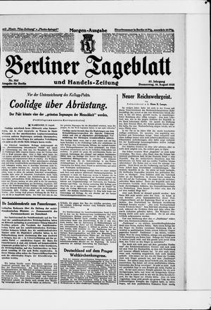 Berliner Tageblatt und Handels-Zeitung vom 16.08.1928