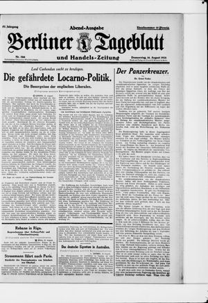 Berliner Tageblatt und Handels-Zeitung vom 16.08.1928