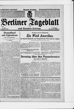 Berliner Tageblatt und Handels-Zeitung vom 21.08.1928