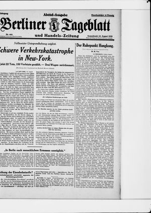 Berliner Tageblatt und Handels-Zeitung vom 25.08.1928