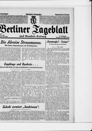 Berliner Tageblatt und Handels-Zeitung vom 26.08.1928