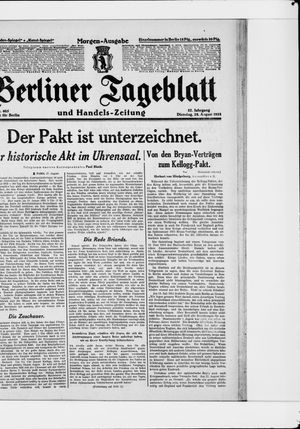 Berliner Tageblatt und Handels-Zeitung vom 28.08.1928