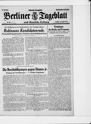 Berliner Tageblatt und Handels-Zeitung vom 31.08.1928