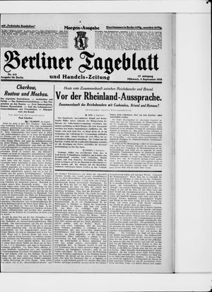 Berliner Tageblatt und Handels-Zeitung vom 05.09.1928