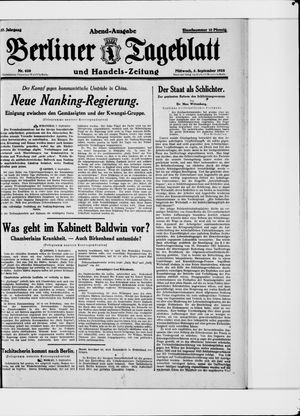 Berliner Tageblatt und Handels-Zeitung vom 05.09.1928
