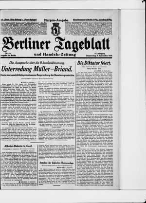 Berliner Tageblatt und Handels-Zeitung vom 06.09.1928
