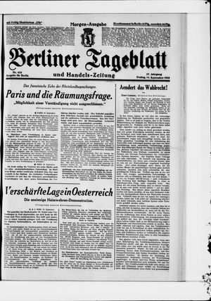 Berliner Tageblatt und Handels-Zeitung vom 14.09.1928