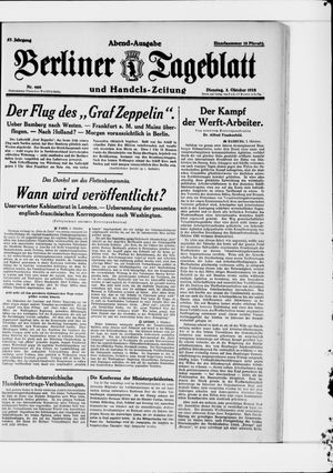 Berliner Tageblatt und Handels-Zeitung vom 02.10.1928