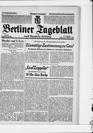 Berliner Tageblatt und Handels-Zeitung vom 03.10.1928