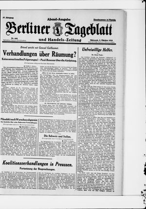 Berliner Tageblatt und Handels-Zeitung vom 03.10.1928