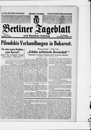Berliner Tageblatt und Handels-Zeitung vom 04.10.1928