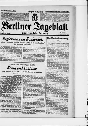 Berliner Tageblatt und Handels-Zeitung vom 05.10.1928
