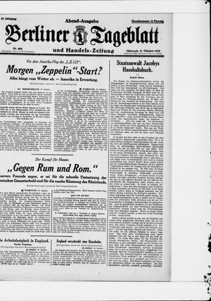 Berliner Tageblatt und Handels-Zeitung vom 10.10.1928