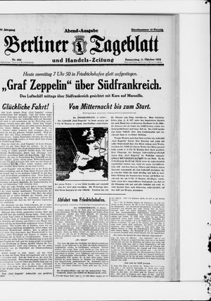 Berliner Tageblatt und Handels-Zeitung vom 11.10.1928