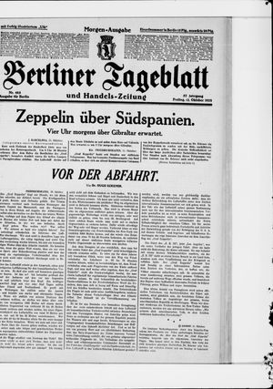 Berliner Tageblatt und Handels-Zeitung vom 12.10.1928
