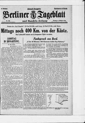 Berliner Tageblatt und Handels-Zeitung vom 15.10.1928
