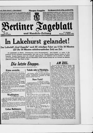 Berliner Tageblatt und Handels-Zeitung vom 16.10.1928