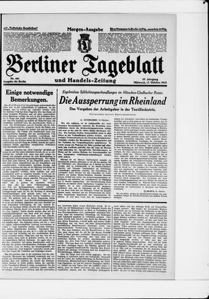 Berliner Tageblatt und Handels-Zeitung vom 17.10.1928