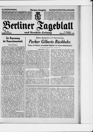 Berliner Tageblatt und Handels-Zeitung vom 24.10.1928