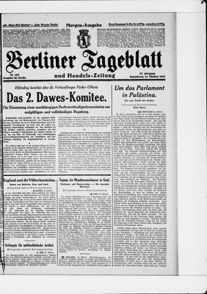 Berliner Tageblatt und Handels-Zeitung vom 27.10.1928