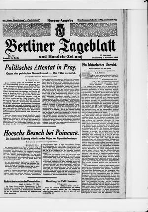 Berliner Tageblatt und Handels-Zeitung vom 01.11.1928