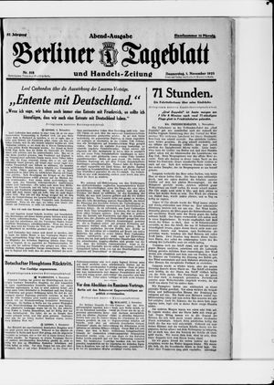 Berliner Tageblatt und Handels-Zeitung vom 01.11.1928