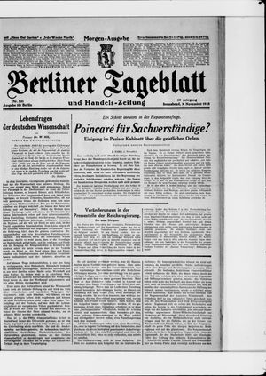 Berliner Tageblatt und Handels-Zeitung vom 03.11.1928