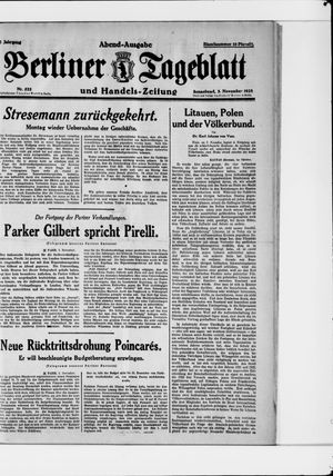 Berliner Tageblatt und Handels-Zeitung vom 03.11.1928