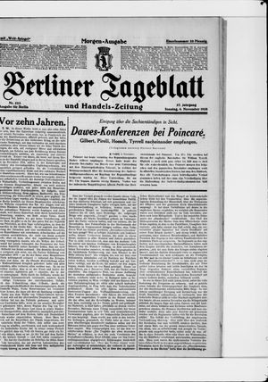 Berliner Tageblatt und Handels-Zeitung vom 04.11.1928
