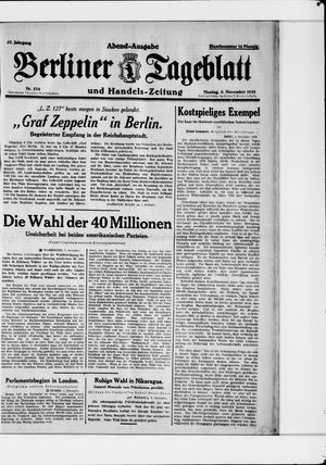 Berliner Tageblatt und Handels-Zeitung vom 05.11.1928