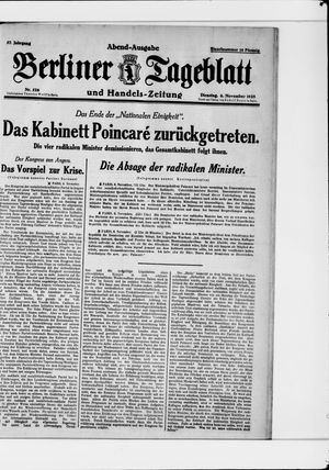 Berliner Tageblatt und Handels-Zeitung vom 06.11.1928