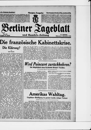 Berliner Tageblatt und Handels-Zeitung vom 07.11.1928