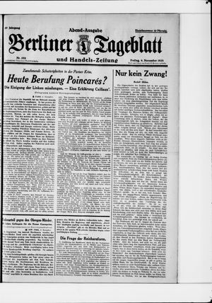Berliner Tageblatt und Handels-Zeitung vom 09.11.1928