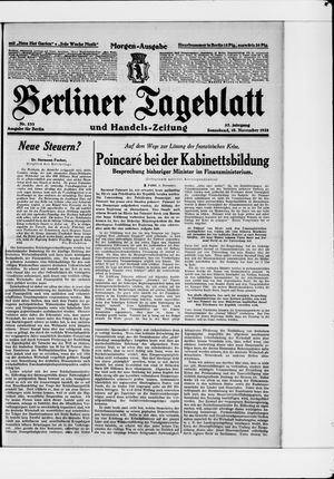 Berliner Tageblatt und Handels-Zeitung vom 10.11.1928