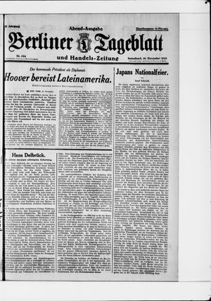 Berliner Tageblatt und Handels-Zeitung vom 10.11.1928