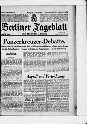Berliner Tageblatt und Handels-Zeitung vom 16.11.1928