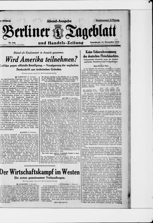 Berliner Tageblatt und Handels-Zeitung vom 17.11.1928