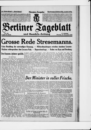 Berliner Tageblatt und Handels-Zeitung vom 20.11.1928