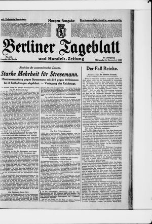 Berliner Tageblatt und Handels-Zeitung vom 21.11.1928